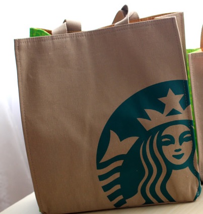 【貓凱特韓國文具精品】Starbucks星巴克 棉布環保手提袋 帆布包 大號